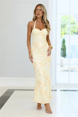 Love Muse Halter Maxi Dress Yellow