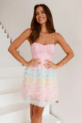 Rainbow Dreams Tulle Mini Dress Pink
