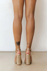 Cheyla Raffia Heels Gold