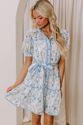Sweet Embrace Floral Eyelet Mini Dress