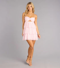 Sweet With Intent Lace Tiered Mini Dress
