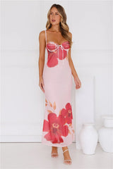 Stylish Shores Mesh Maxi Dress Pink