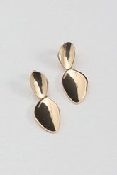 Caius Two Teardrop Earrings Gold