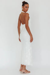 Alisette Halter Split Maxi Dress White
