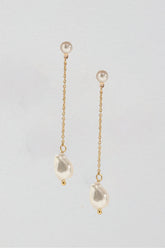 Rosamund Pearl Drop Earrings Gold