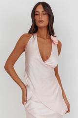 Easy Love Asymmetric Hem Halter Top Pink