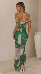 Lena Maxi Dress - Green Floral