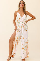 Miso Wide-Leg Cami Jumpsuit Poppy Print Pink