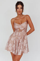 Merida Lace-Up Back Dress Floral Blush