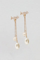 Swan Lake Pearl Drop Earrings Gold