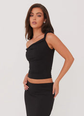 Solace Soul Twist Shoulder Top - Black