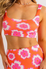 Tropical Burst Cropped Tank Top