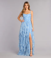 Luna Floral Ruffled Formal Dress