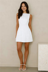 Lagoon Waves Mini Dress Cream