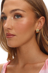 Irma Geometric Stud Earrings Set Gold