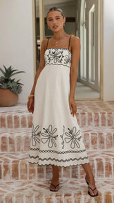 Mira Maxi Dress - White/Black
