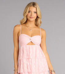 Sweet With Intent Lace Tiered Mini Dress
