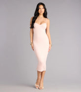 Soft Focus Moment Ribbed Knit Midi Dress