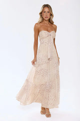 Cloud Leopard Strapless Maxi Dress Leopard