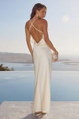 Avalee Frill Trim Maxi Dress Ivory