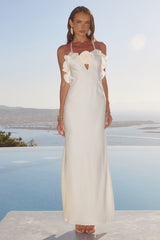 Avalee Frill Trim Maxi Dress Ivory