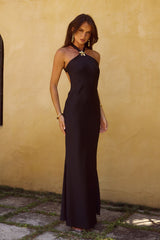 Chara Low Cross Back Maxi Dress Black