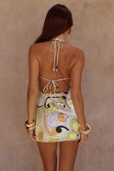 Eilish Halter Mini Dress Pelicano Multi