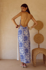 Elka Halter Midi Dress Havanna Navy