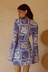 Elka Sleeved Mini Dress Havanna Navy