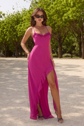 Jionni Ruffle Maxi Dress Berry
