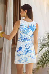 Louella Mini Dress Astley Blue