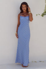 Monet Cross Back Maxi Dress Periwinklelemon Polka