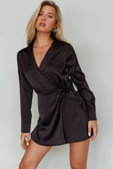 Turning Heads Side Tie Romper Black