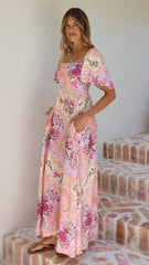 Tamar Maxi Dress - Pink Floral