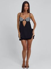 Makoa Mini Dress Black Stripe