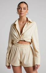 Terah Shorts - High Waisted Shorts in Sand
