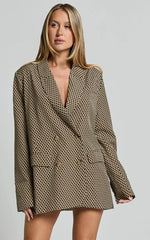 Esti Blazer - Double Breasted Blazer in Black and Brown