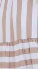 Rebecca Mini Dress - Beige Stripe