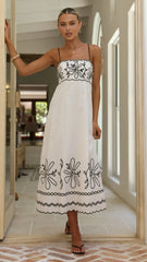 Mira Maxi Dress - White/Black