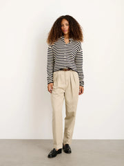 Taylor Striped Cardigan In Cotton Cashmere