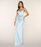 Casey Satin Low Back Mermaid Formal Dress
