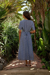 Ember Floral Midi Dress In Blue