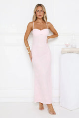 Love Bitten Lace Maxi Dress Pink