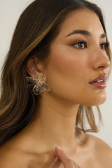 Monika Acrylic Flower Earrings Clear