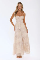 Cloud Leopard Strapless Maxi Dress Leopard