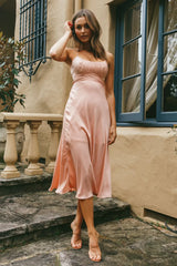 Linka Cami Strap Midi Dress Peach