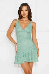 Luxe Daydream Mini Dress Sage