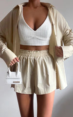 Terah Shorts - High Waisted Shorts in Sand