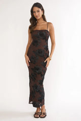 Kaela Cami Maxi Dress Embellished Chocolate