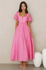 Softly Enchanted Midi Dress Fuchsia